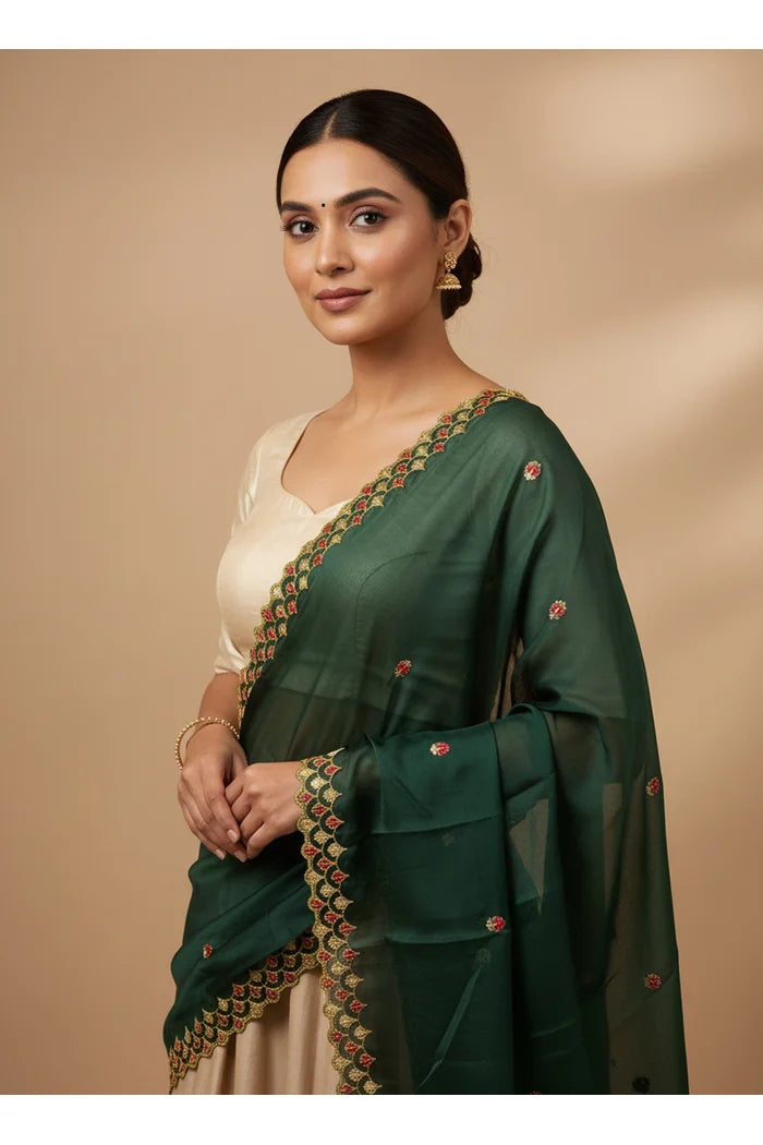 Beautiful Embroidery work Rangoli Dupatta for women | Only Dupatta Pranavi Dup