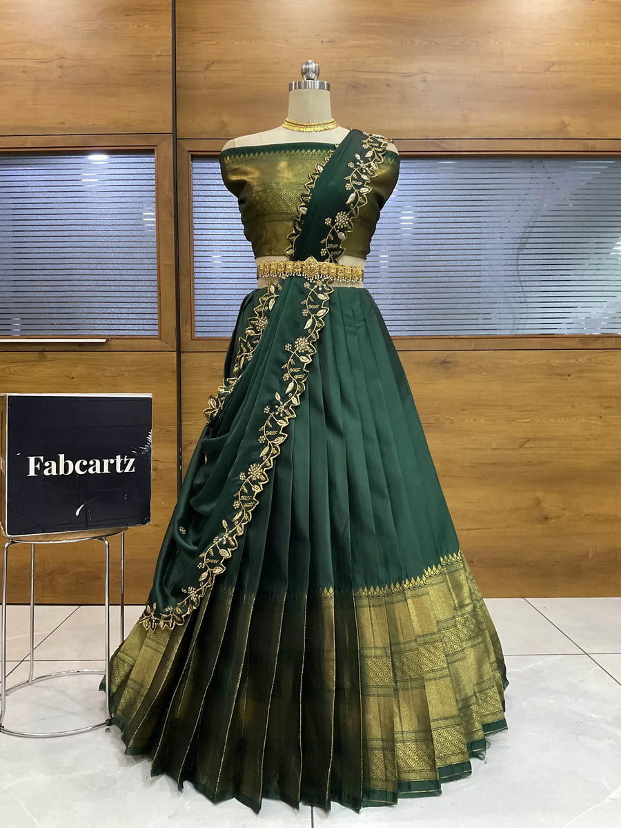 South Indian Festival Traditional Half Saree NarayanRango  Fabcartz
