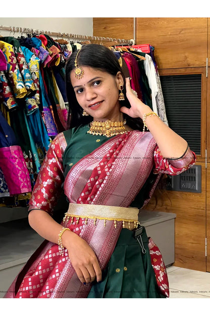 JanjalPAttu South Indian Festival Traditional Half Saree