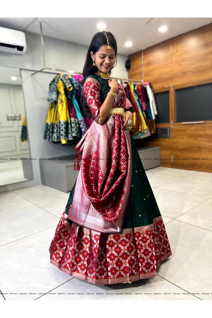 JanjalPAttu South Indian Festival Traditional Half Saree