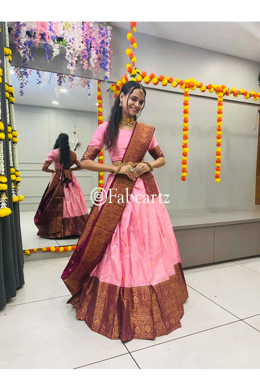 WaanmayiButtaCutting South Indian Festival Traditional Half Saree