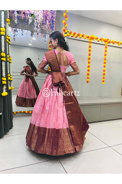 WaanmayiButtaCutting South Indian Festival Traditional Half Saree