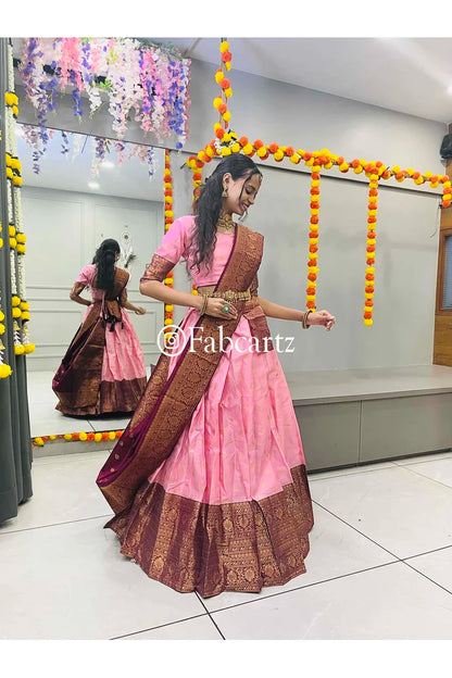 WaanmayiButtaCutting South Indian Festival Traditional Half Saree