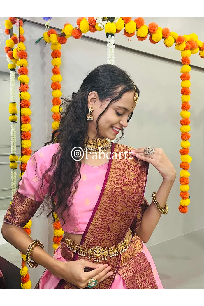 WaanmayiButtaCutting South Indian Festival Traditional Half Saree