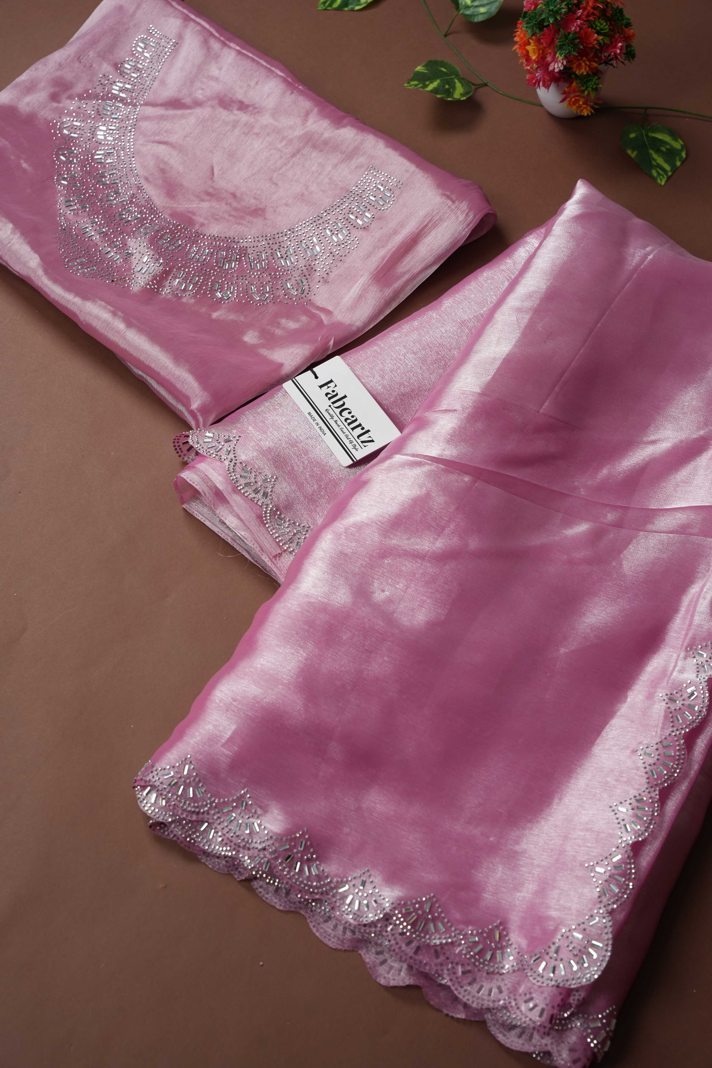 Beautiful Diamond Work Rangoli Silk Saree for Women Zalak – Fabcartz