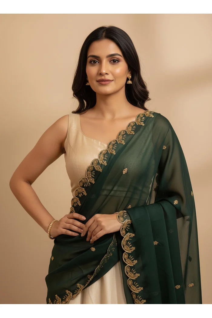 Beautiful Embroidery Rangoli Dupatta for women | Only Dupatta BadeMorwali Dup