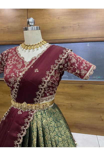 దక్షిణ భారత పండుగ సాంప్రదాయ హాఫ్ చీర (ఛవి) 