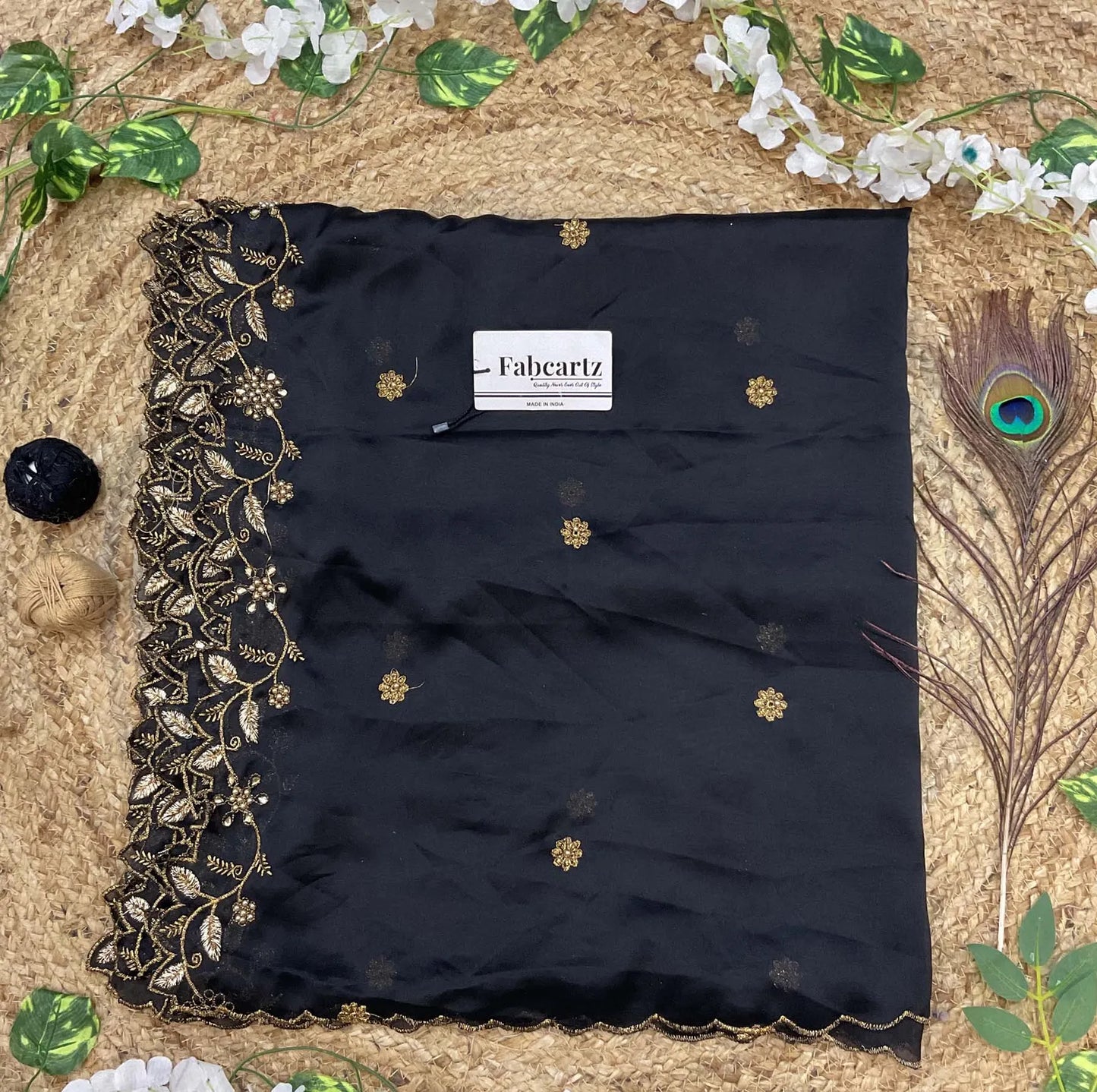 RangoliDup (GT) Beautiful Embroidery & Beads work Rangoli Dupatta for women | Only Dupatta