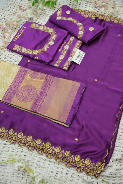 StarWars Women's Woven Design zari work Half Saree with Embroidered Blouse and Dupatta
