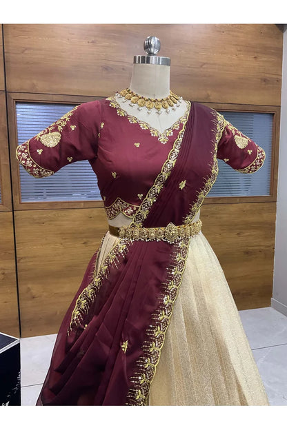 దక్షిణ భారత పండుగ సాంప్రదాయ హాఫ్ చీర (ఛవి) 