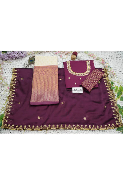 Munjya Women's Woven Design zari work Half Saree with Embroidered Blouse and Dupatta
