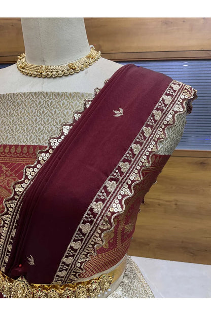 Oye!!Pattu Women's Woven Design zari work Half Saree with Embroidered Blouse and Dupatta