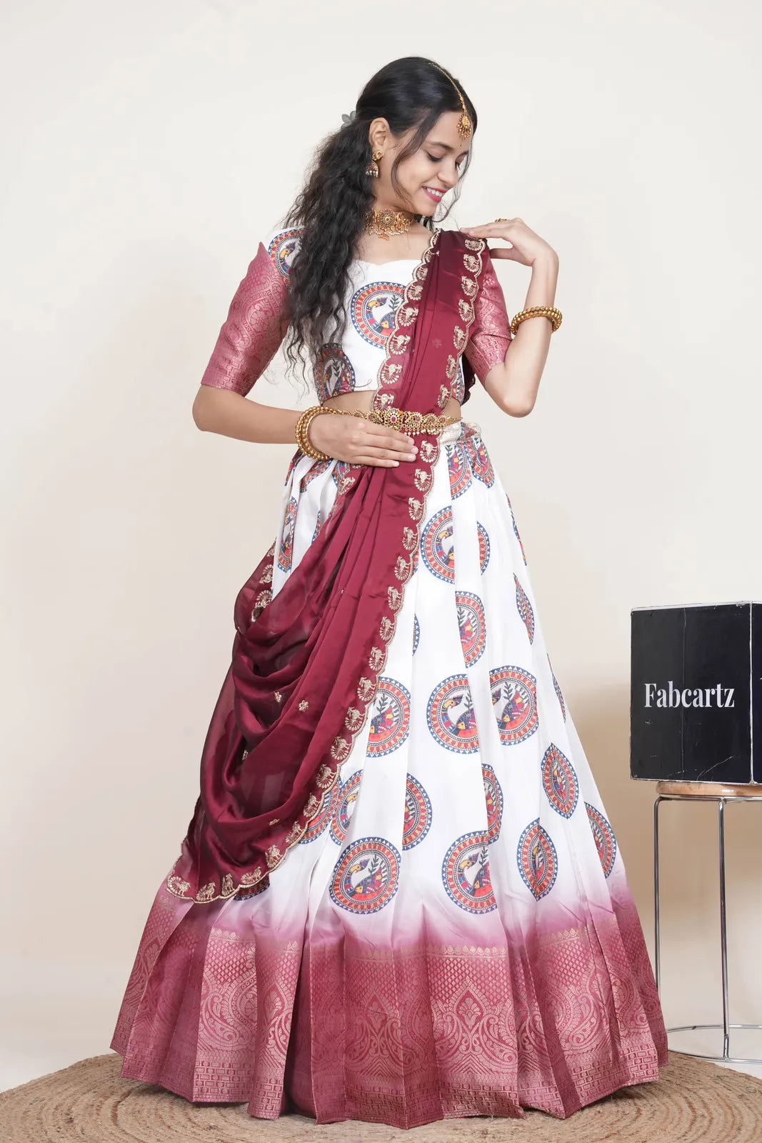 DigitalJacQ South Indian Festival Traditional Half Saree