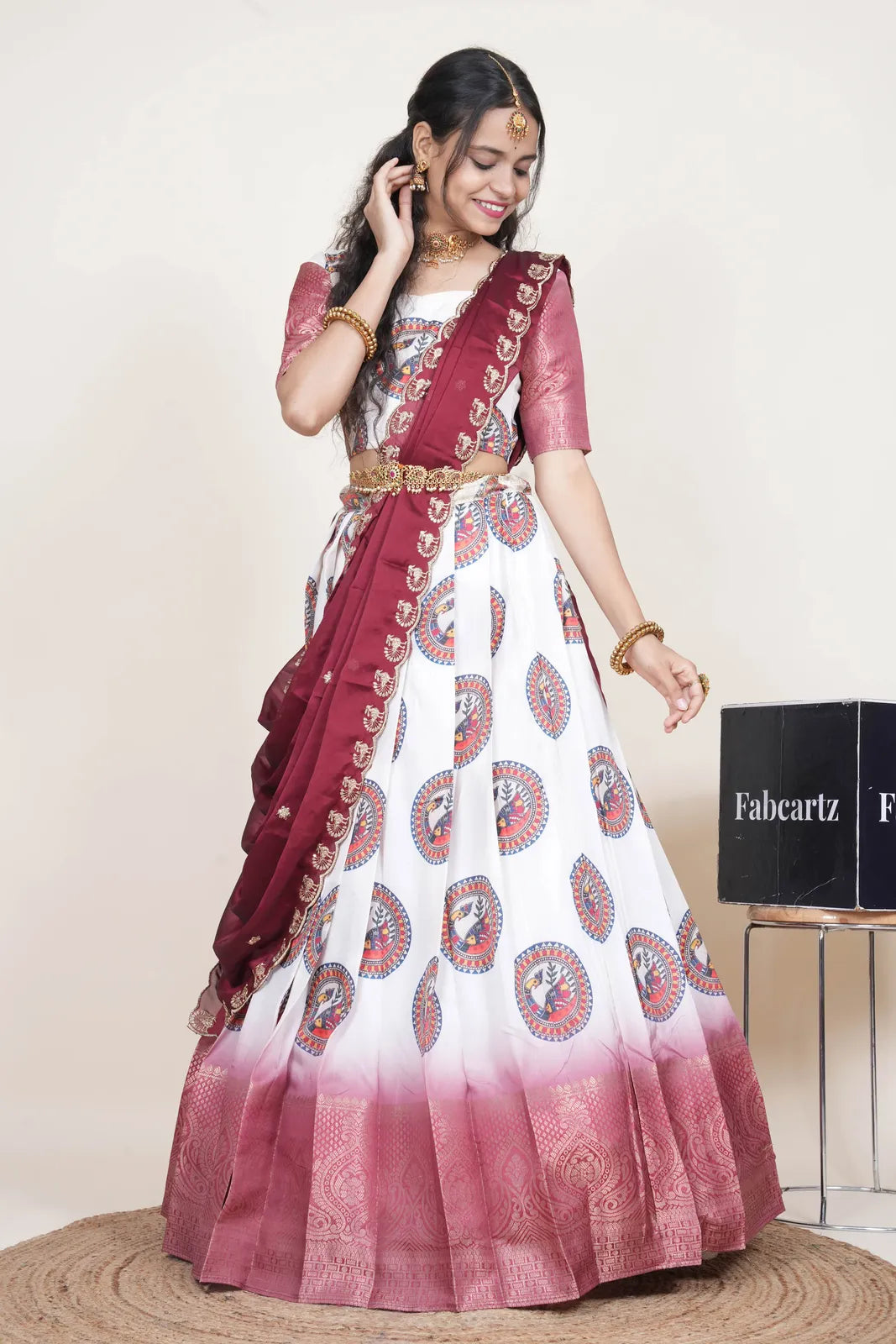 DigitalJacQ South Indian Festival Traditional Half Saree