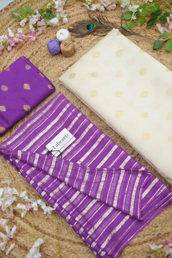 Yamuna South Indian Festival Traditional Half Saree with Embroidered Blouse & Dupatta