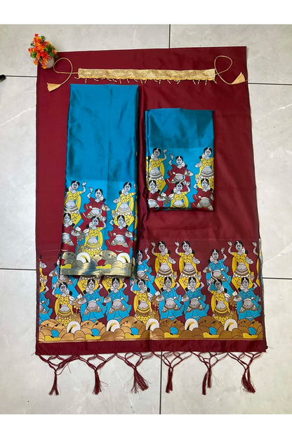 దక్షిణ భారత పండుగ సాంప్రదాయ హాఫ్ చీర(ధంగ్లీ)