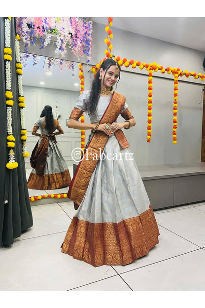 WaanmayiButtaCutting South Indian Festival Traditional Half Saree