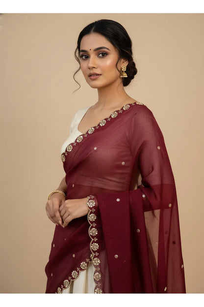 Beautiful Hand work and Beads work Rangoli Dupatta for women | Only Dupatta Dharani Dup