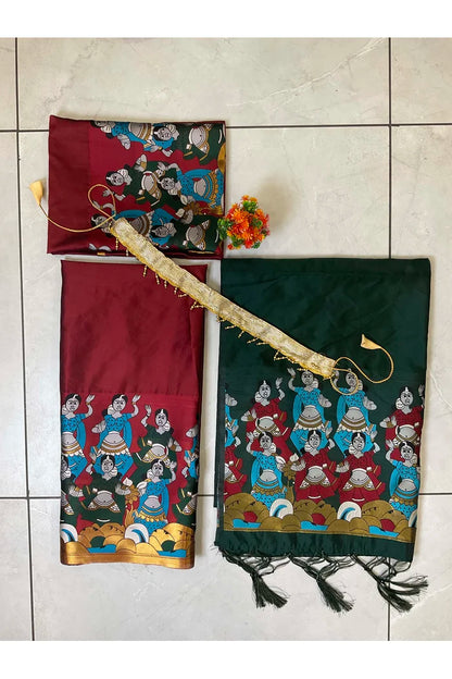 దక్షిణ భారత పండుగ సాంప్రదాయ హాఫ్ చీర(ధంగ్లీ)