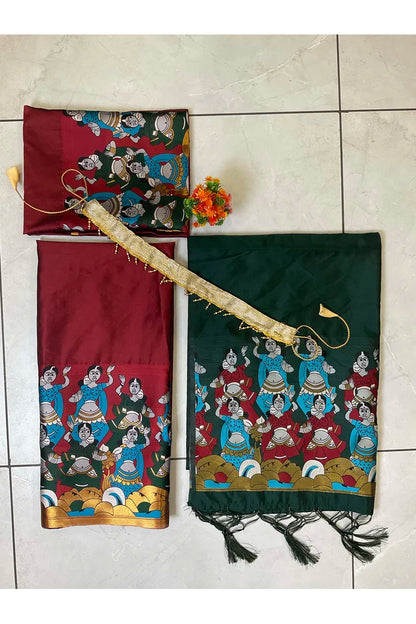 దక్షిణ భారత పండుగ సాంప్రదాయ హాఫ్ చీర(ధంగ్లీ)