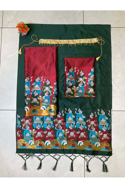 దక్షిణ భారత పండుగ సాంప్రదాయ హాఫ్ చీర(ధంగ్లీ)