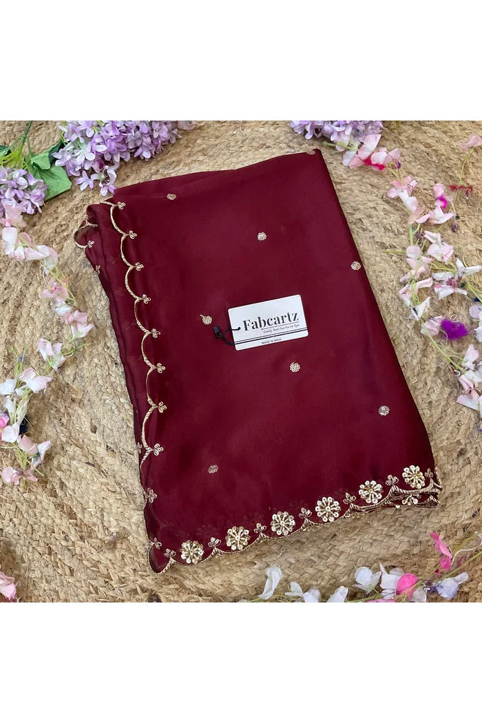 Beautiful Hand work and Beads work Rangoli Dupatta for women | Only Dupatta Dharani Dup