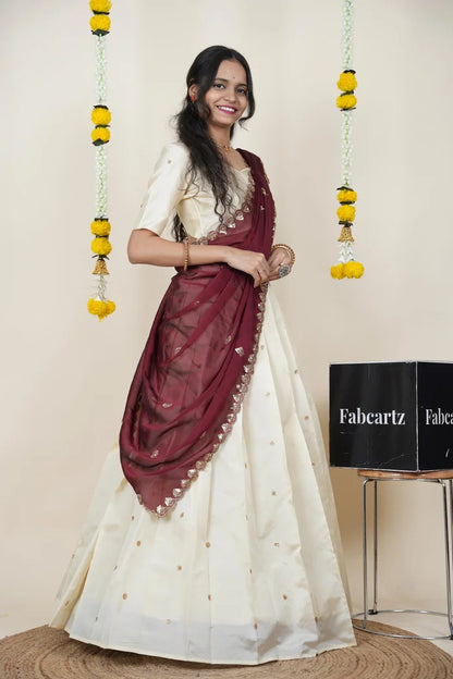 దక్షిణ భారత పండుగ సాంప్రదాయ హాఫ్ చీర (ఛవి) 