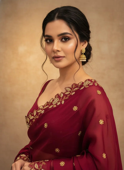 RangoliDup (GT) Beautiful Embroidery & Beads work Rangoli Dupatta for women | Only Dupatta