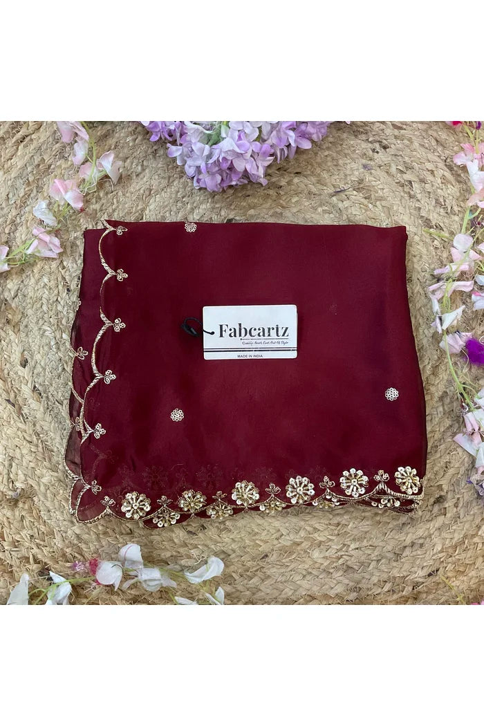 Beautiful Hand work and Beads work Rangoli Dupatta for women | Only Dupatta Dharani Dup