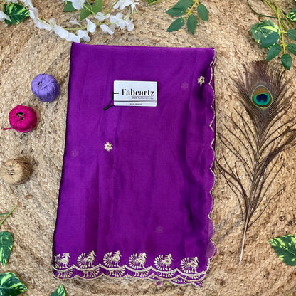 MorniwalaDup Beautiful Embroidery work Rangoli Dupatta for women | Only Dupatta