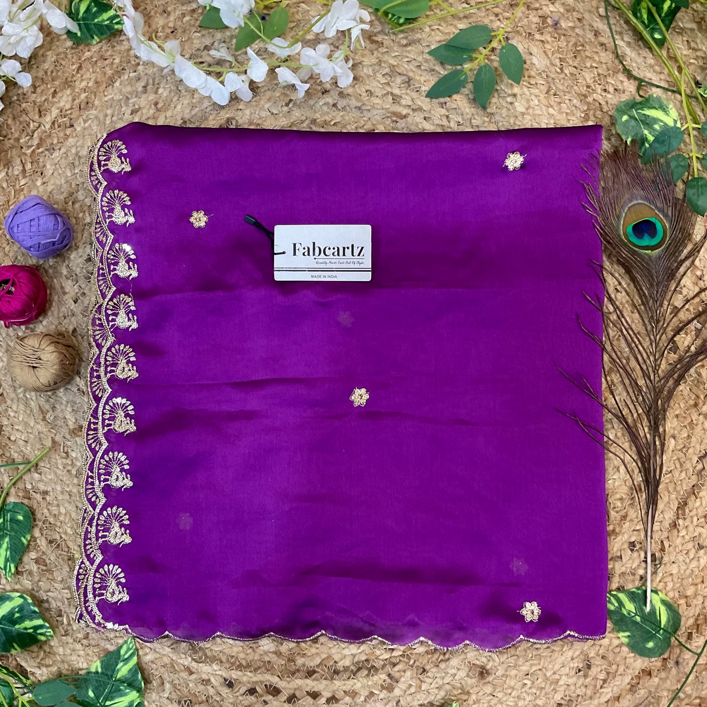 MorniwalaDup Beautiful Embroidery work Rangoli Dupatta for women | Only Dupatta