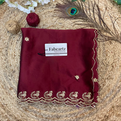 MorniwalaDup Beautiful Embroidery work Rangoli Dupatta for women | Only Dupatta