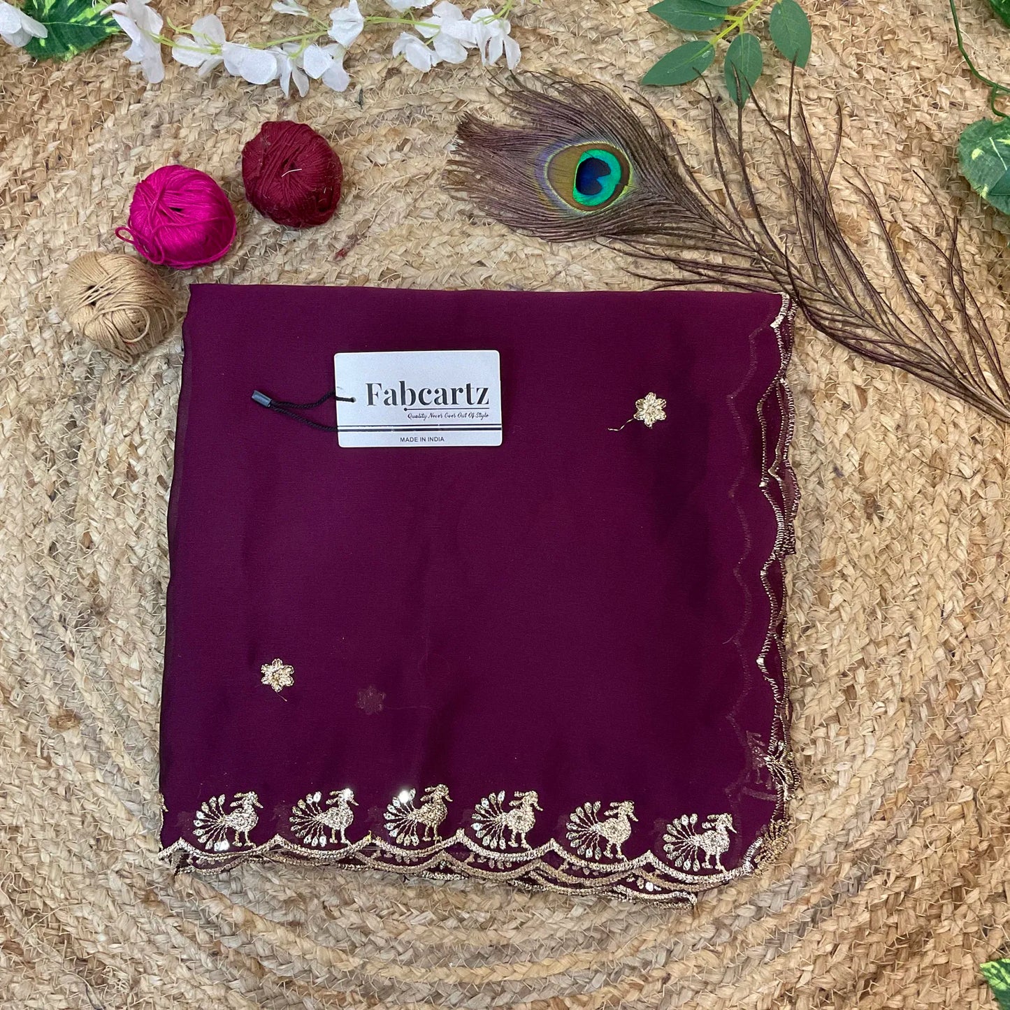 MorniwalaDup Beautiful Embroidery work Rangoli Dupatta for women | Only Dupatta