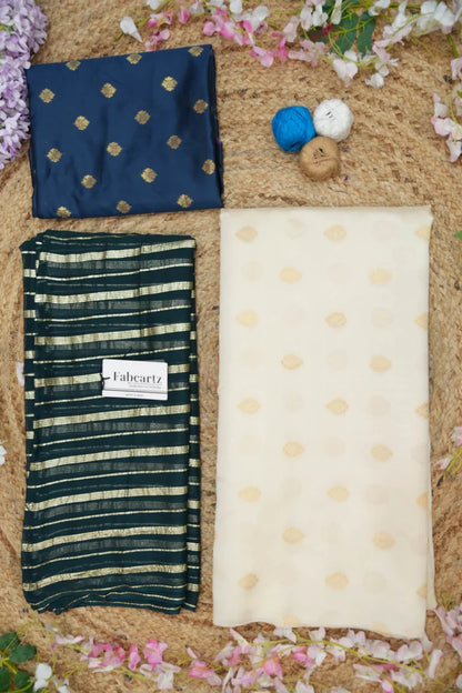 Yamuna South Indian Festival Traditional Half Saree with Embroidered Blouse & Dupatta