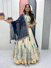 Mayuri Women's Embroidered Shimmer Lehenga Choli with Sequins Work