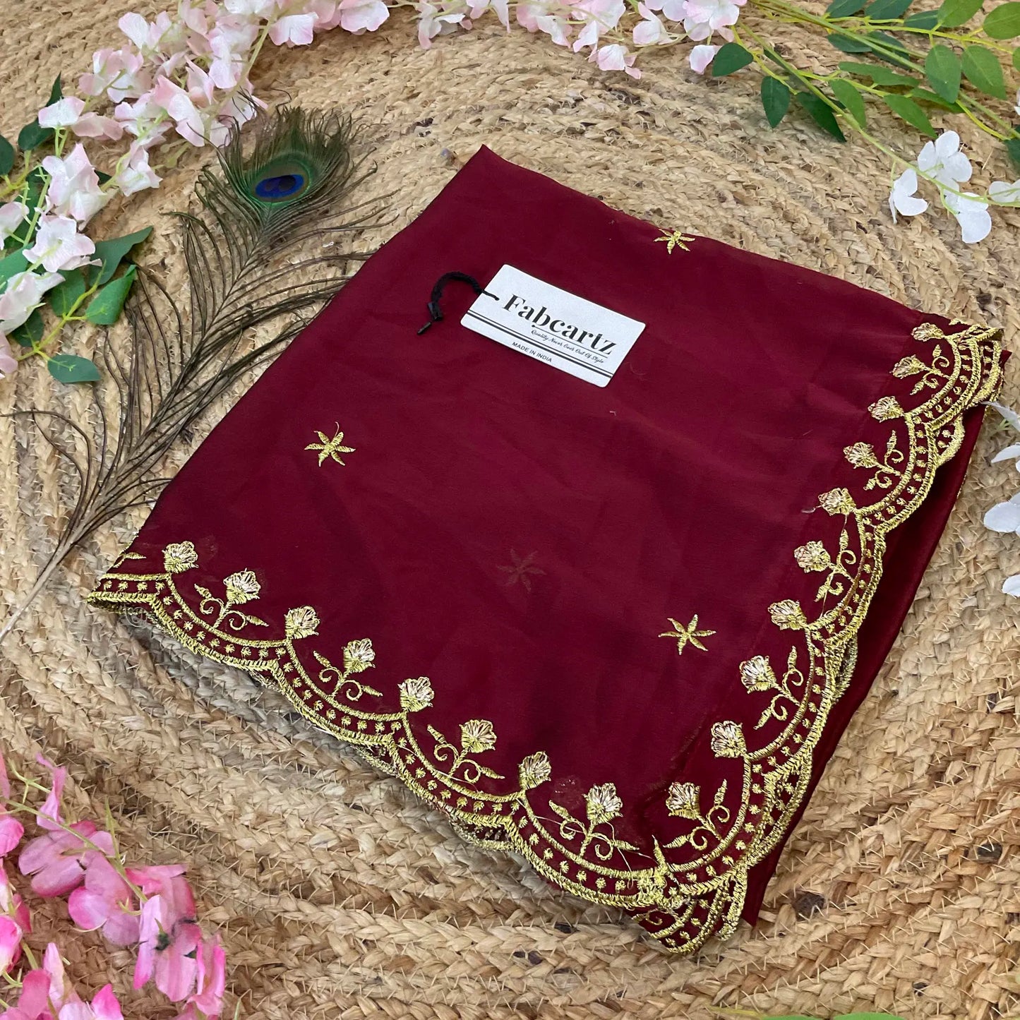 MunjyaaDup Beautiful Embroidery work Rangoli Dupatta for women | Only Dupatta