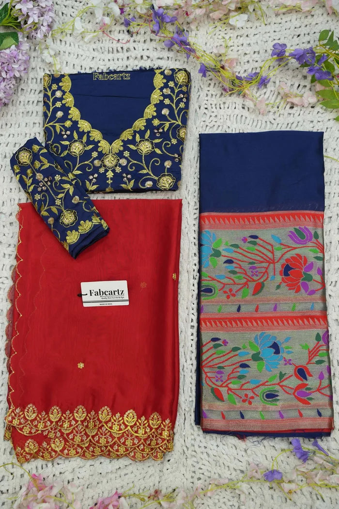 దక్షిణ భారత పండుగ సాంప్రదాయ హాఫ్ చీర (ఛవి) 