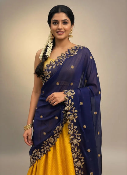 RangoliDup (GT) Beautiful Embroidery & Beads work Rangoli Dupatta for women | Only Dupatta