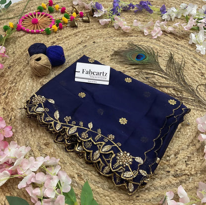 RangoliDup (GT) Beautiful Embroidery & Beads work Rangoli Dupatta for women | Only Dupatta