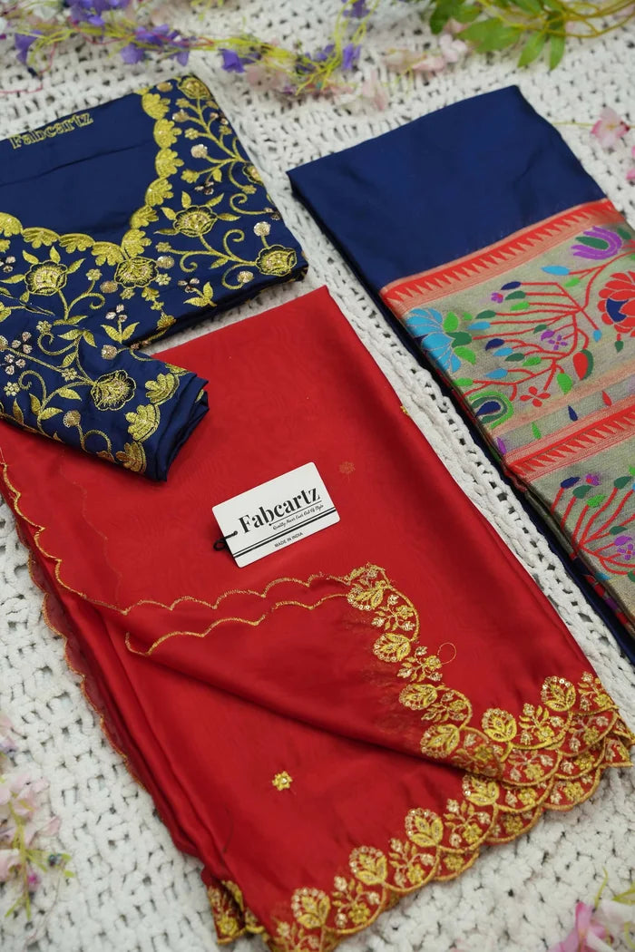 దక్షిణ భారత పండుగ సాంప్రదాయ హాఫ్ చీర (ఛవి) 