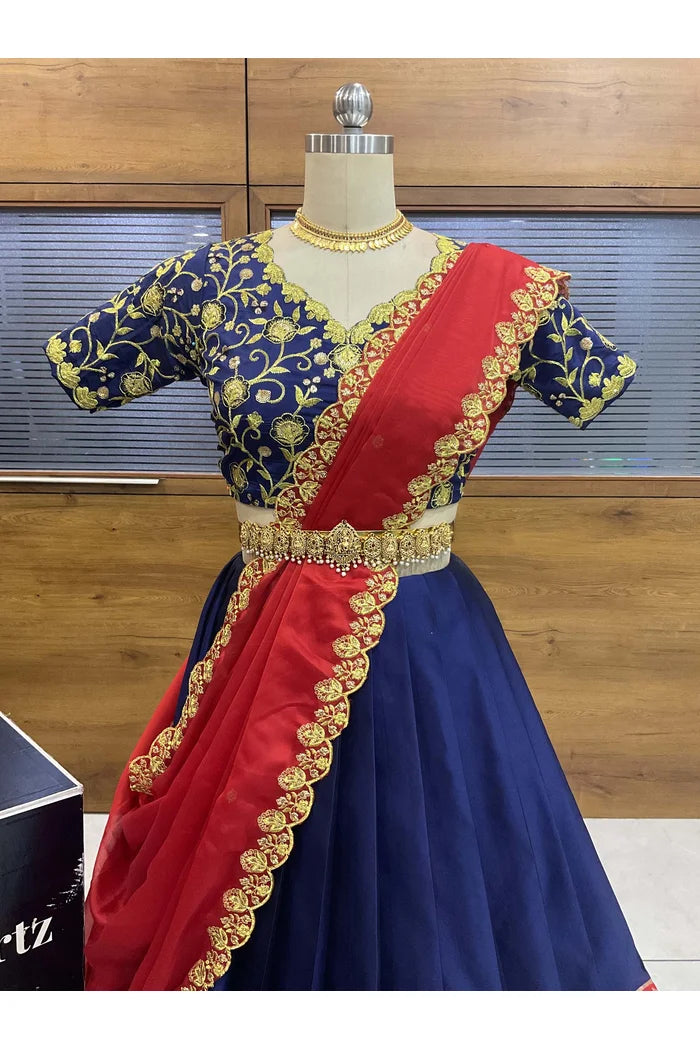 దక్షిణ భారత పండుగ సాంప్రదాయ హాఫ్ చీర (ఛవి) 