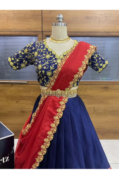 దక్షిణ భారత పండుగ సాంప్రదాయ హాఫ్ చీర (ఛవి) 