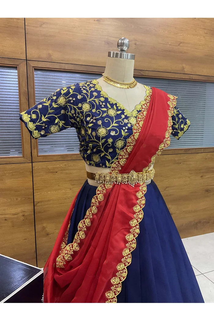 దక్షిణ భారత పండుగ సాంప్రదాయ హాఫ్ చీర (ఛవి) 