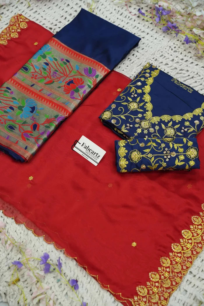 దక్షిణ భారత పండుగ సాంప్రదాయ హాఫ్ చీర (ఛవి) 