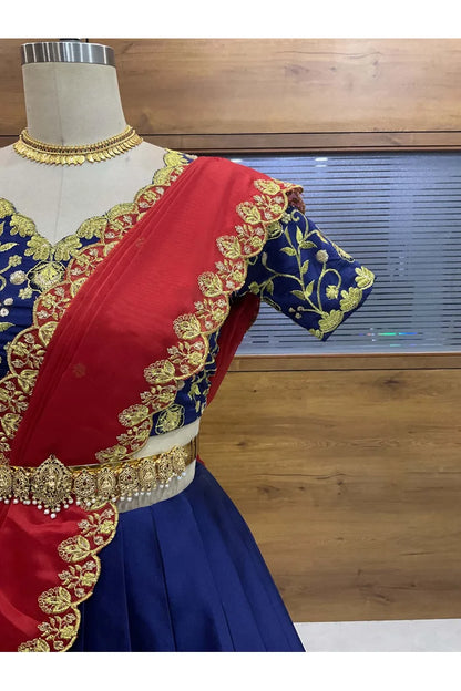 దక్షిణ భారత పండుగ సాంప్రదాయ హాఫ్ చీర (ఛవి) 