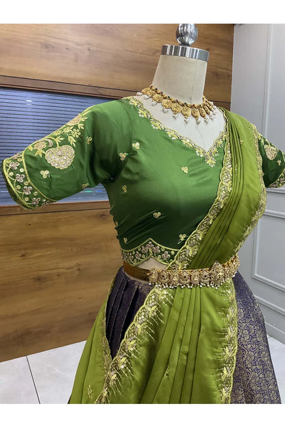 దక్షిణ భారత పండుగ సాంప్రదాయ హాఫ్ చీర (ఛవి) 