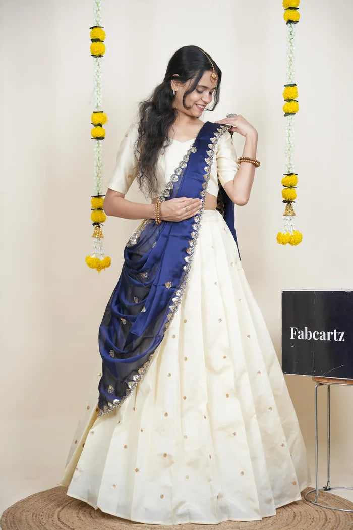 దక్షిణ భారత పండుగ సాంప్రదాయ హాఫ్ చీర (ఛవి) 