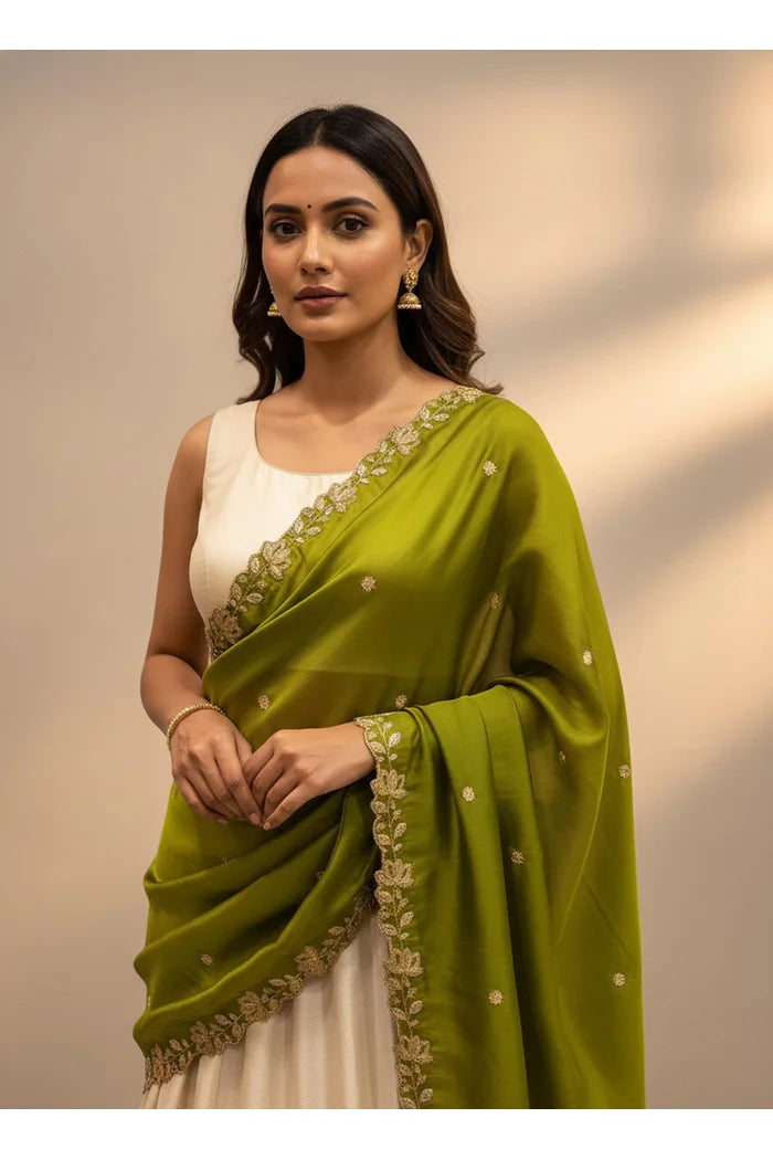 Beautiful Embroidery work Rangoli Dupatta for women | Only Dupatta BiliPatra Dup