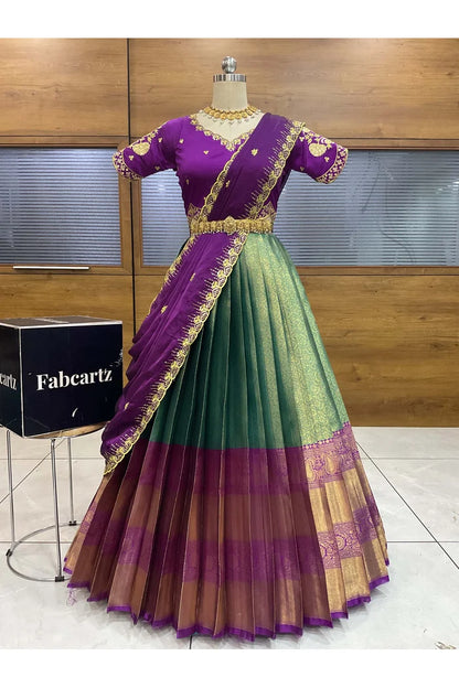 దక్షిణ భారత పండుగ సాంప్రదాయ హాఫ్ చీర (ఛవి) 