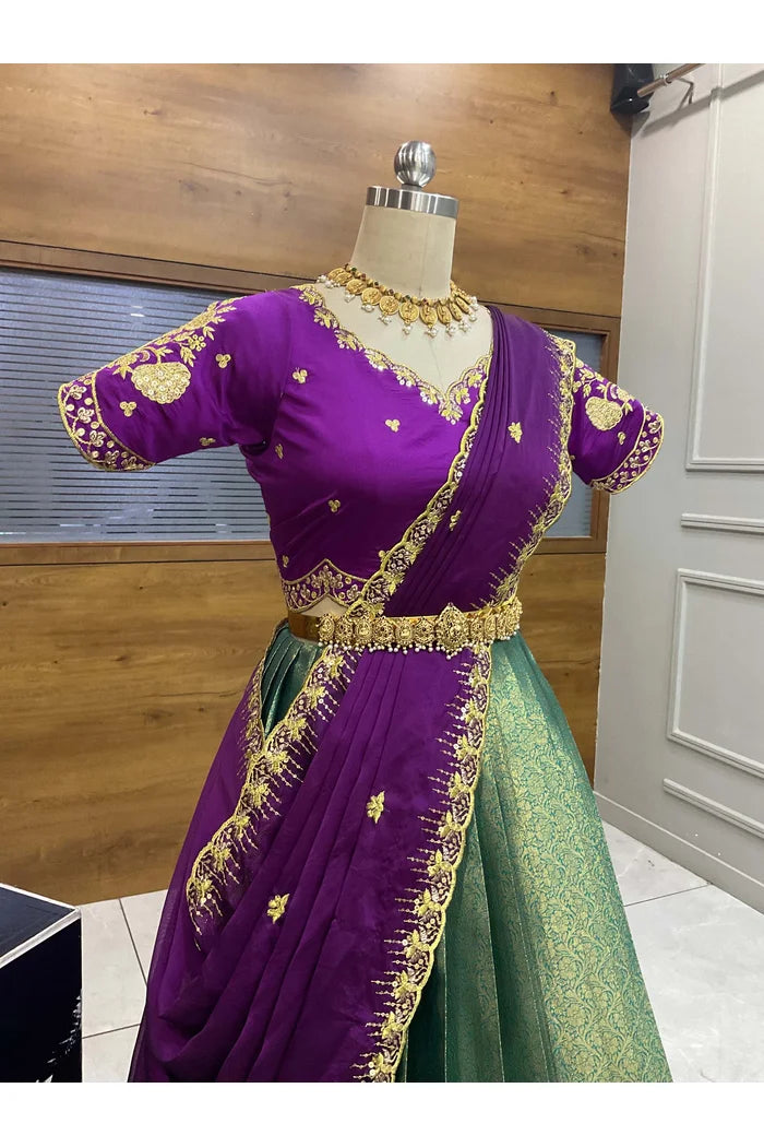 దక్షిణ భారత పండుగ సాంప్రదాయ హాఫ్ చీర (ఛవి) 